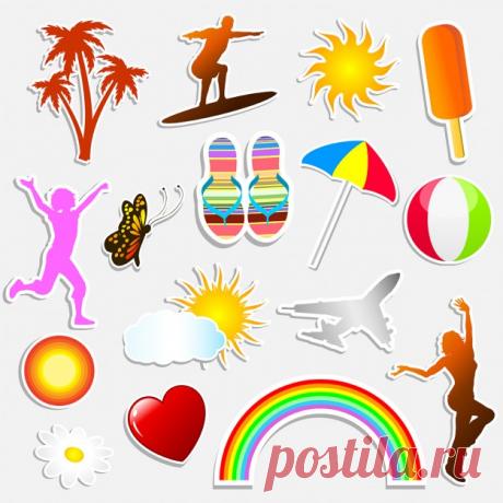Различные летние тематические наклейки Более миллиона свободных векторов, PSD, фотографии и бесплатные иконки. Эксклюзивные халявы и все графические ресурсы, которые необходимые для ваших проектов