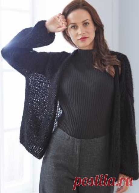 Кардиган Мариелла Простой, но стильный жакет оверсайз, выполненный чулочной вязкой спицами 12 мм. Этот жакет связан из легкого, пушистого, универсального мохера...