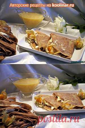 Schoko-Rum-Crêpes или шоколаднo-ромовые блинчики с белым шоколадным соусом и творожным кремом. Рецепт c фото, мы подскажем, как приготовить!