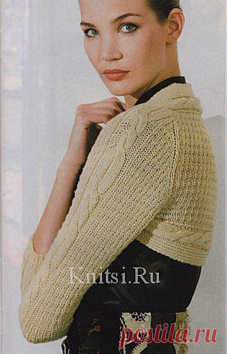 Болеро бежевого цвета. Вязание для женщин / Болеро и шраги / Спицами