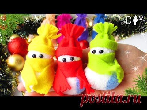 ПОДАРКИ НА НОВЫЙ ГОД СВОИМИ РУКАМИ. ПЛЮШЕВЫЕ СНЕГОВИКИ.