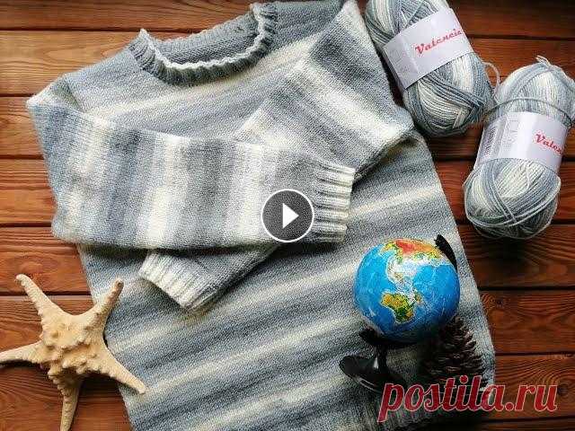 Вяжем для детей. Пуловер спицами на мальчика 7 лет Теплый домашний пуловер связаный спицами, совершенно прост в исполнении.Подойдет на мальчика 7-9 лет....