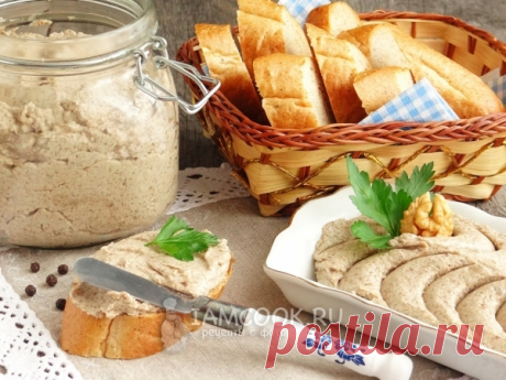 Паштет из шампиньонов с грецкими орехами — рецепт с фото