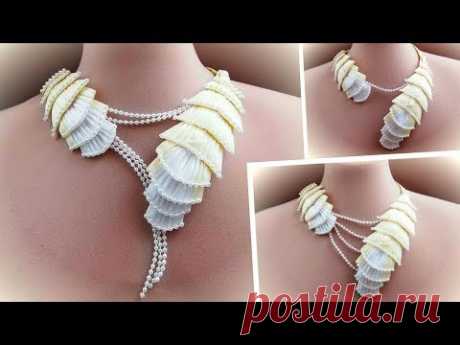 Украшение на шею из косой бейки своими руками / diy  necklace