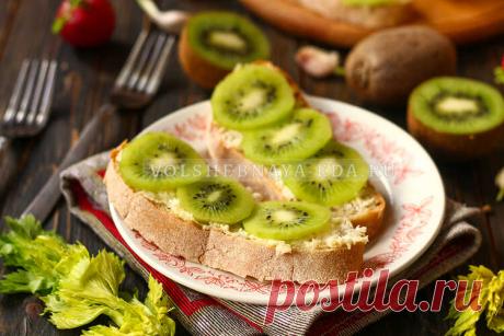 Бутерброды с киви и чесноком и сыром | Волшебная Eда.ру