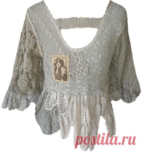 Magnolia Pearl: One-of-a-kind vintage crocheted lace top