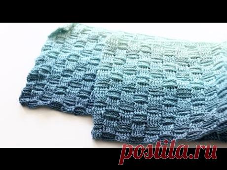 Basket Weave Crochet Scarf - YouTube
