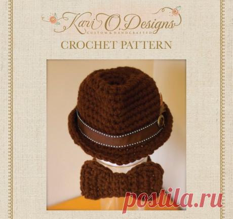 PDF Crochet Patterns Classic Fedora and Bow Tie