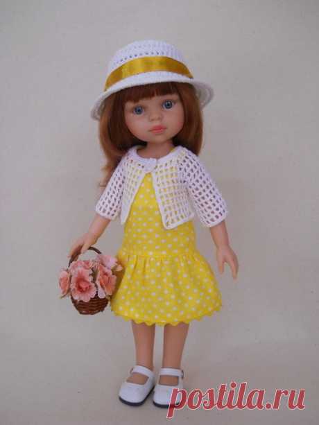 Шляпка для куклы Паола Рейна вязаная крючком. Мастер-класс