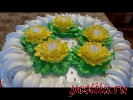 РЕЦЕПТ торта Торт суфле КАПРИЗ Украшаем торт белково заварным кремом Cake decoration