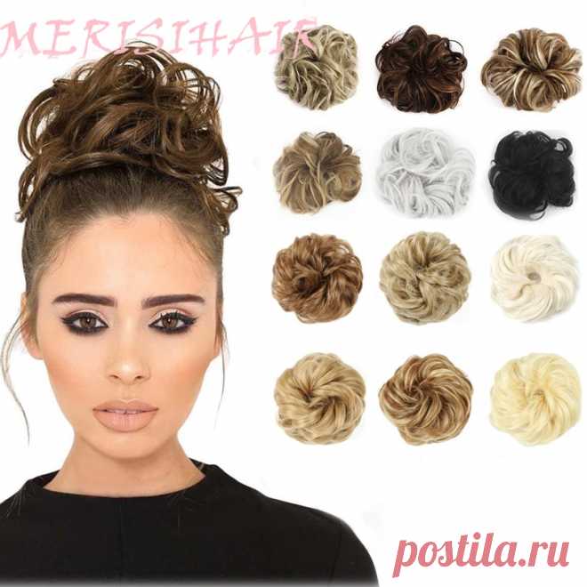 64.9руб. 50% СКИДКА|MERISIHAIR, вьющиеся резинки для волос, шиньон, с резинкой, коричневый, серый, синтетические волосы, кольцо, обруч на грязные пучки, хвосты on AliExpress  Покупай умнее, живи веселее! Aliexpress.com