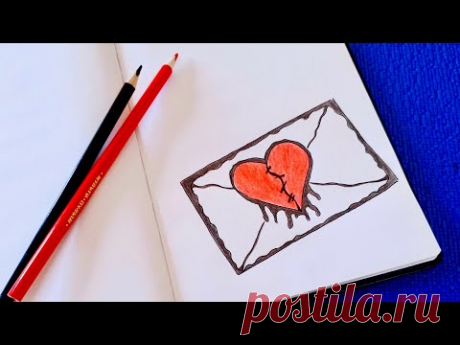 Идеи для ЛД. Оформление личного дневника. Как нарисовать разбитое сердце.