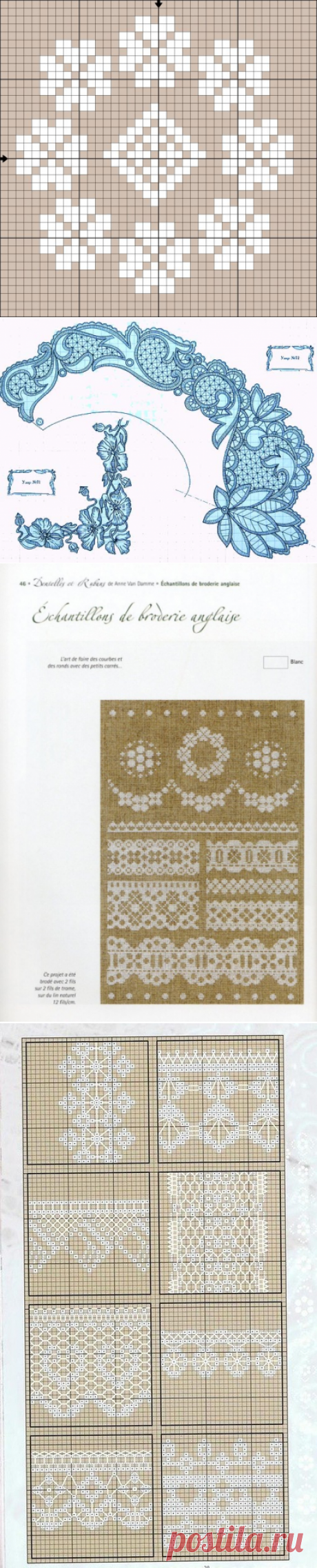 Схемы кружевных вышивок