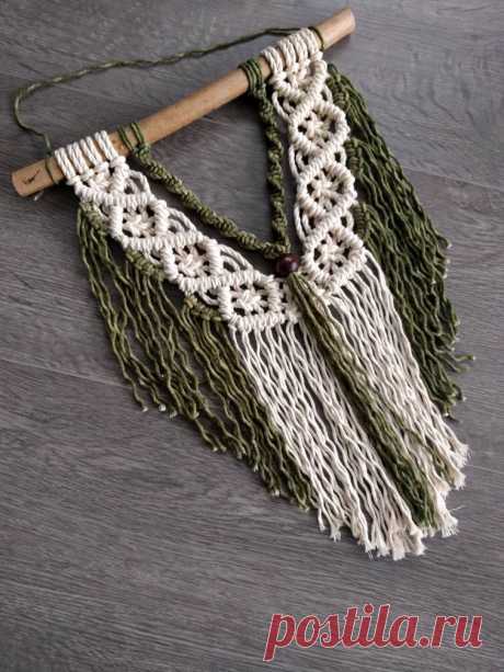 Macramé Wall pendant/Macramé wall hanging/Macramé tapestry/modern Macramé wall decoration/Olive Green by DutchMacrame on Etsy https://www.etsy.com/… | Pinteres…