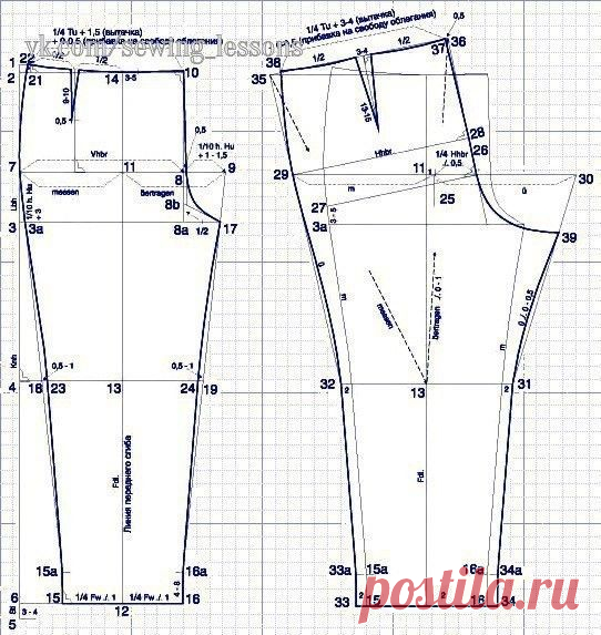 Строим выкройку брюк для 