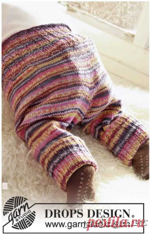 Вязание спицами для детей – штанишки из Дропс на русском