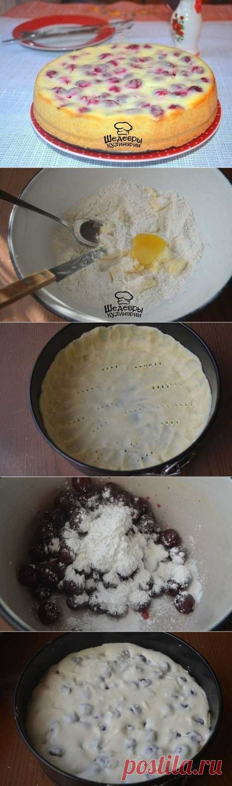 Творожный пирог с вишней