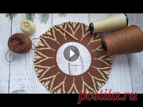 Джемпер "Тирамису". Жаккард крючком . Часть 2. Вяжем 1-5 ряды. Пряжа "SYNCHRO" (цвет песок и корица) из магазина итальянской бобинной пряжи @levita_yarn (в Инстаграм) https://www.instagram.com/levita_yar...