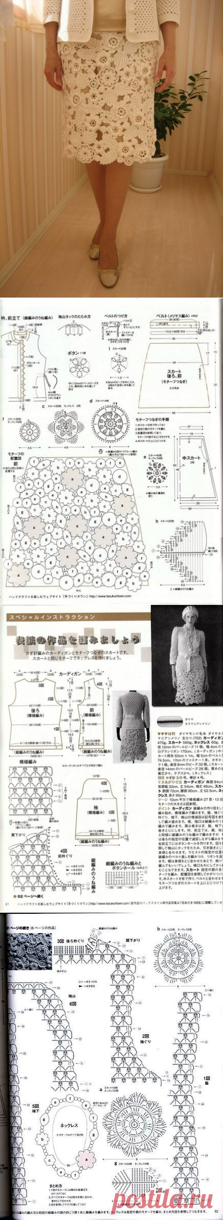 Юбка связана крючком в технике Ирландского кружева. Кружевная юбка крючком |