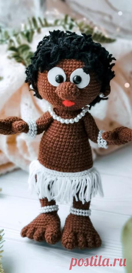 PDF Чунга и Чанга крючком. FREE crochet pattern; Аmigurumi doll patterns. Амигуруми схемы и описания на русском. Вязаные игрушки и поделки своими руками #amimore - кукла, куколка, африканец, абориген, мальчик.