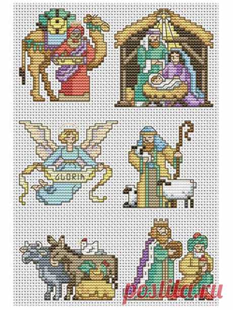 Nativity Ornaments Cross Stitch Pattern The story of Jesus’ birth is beautifully depicted in these 6 ornaments. You can hang them as a set, with the angel flying above the Holy family, the manger and the 3 Wise Men bearing gifts, to create an idyllic scene. The download comes with full-col...