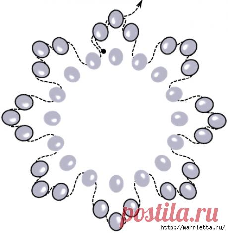 Звездный браслет Шарлотта. Плетение из бисера