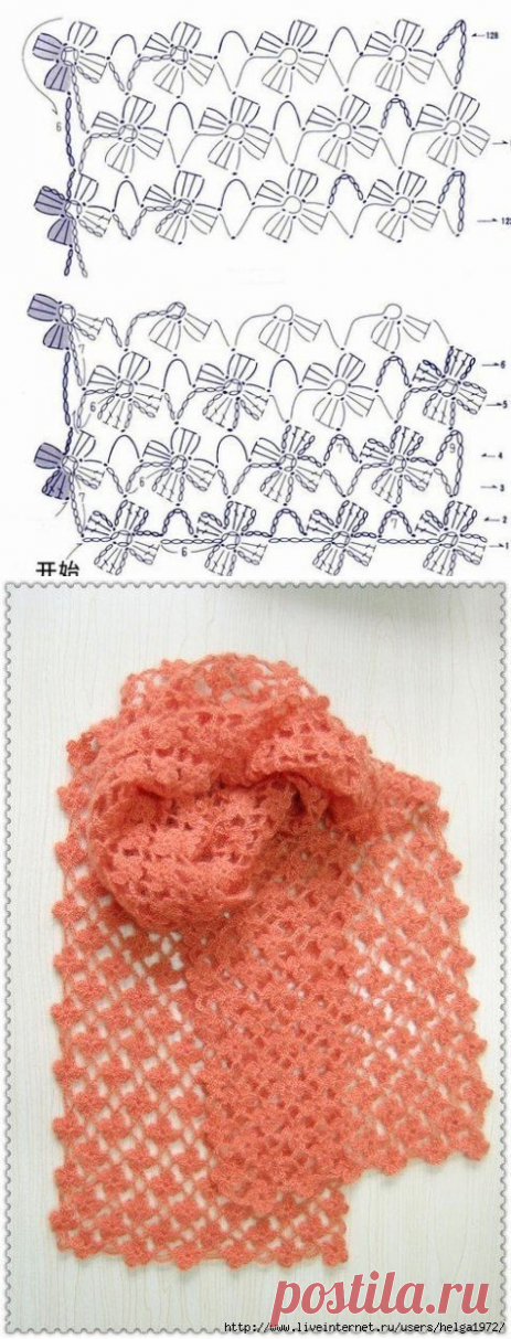 Тонкий цветочный шарфик