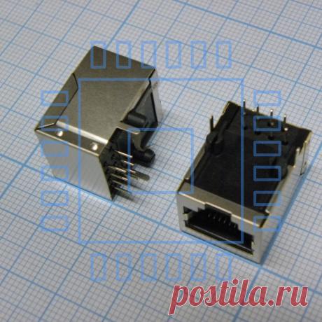 TJ8P8C розетка в плату 59-01 (5921-C) — купить Разъемы RJ-45 - 8P/8C TJ8P8C розетка в плату 59-01 (5921-C) в Минске, цена