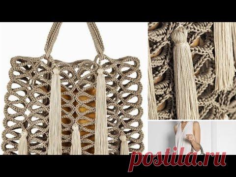 Спиральный узор для сумки крючком🦋смотрим увлекательный приём🦋