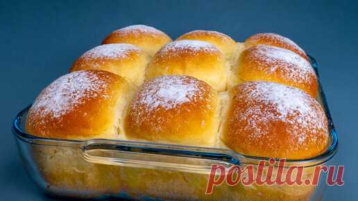 Никакого замеса! Пышные булочки в рекордно короткие сроки! Я ем их вместо хлеба | Appetitno.TV | Дзен