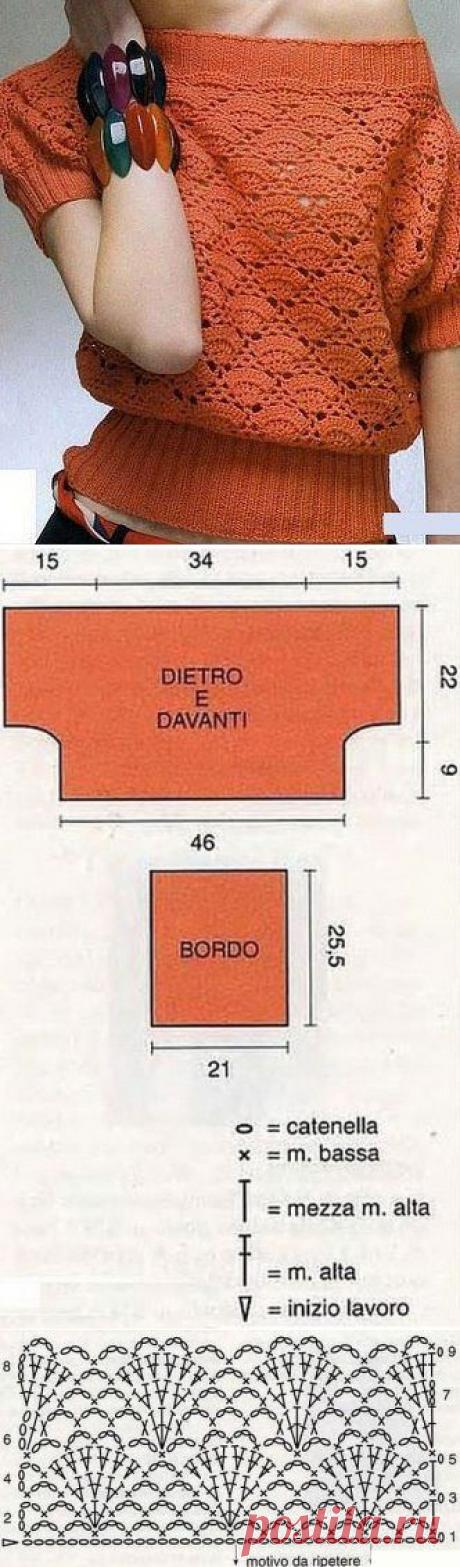 свитер крючком схема, как связать свитер крючком | Домоводство для всей семьи