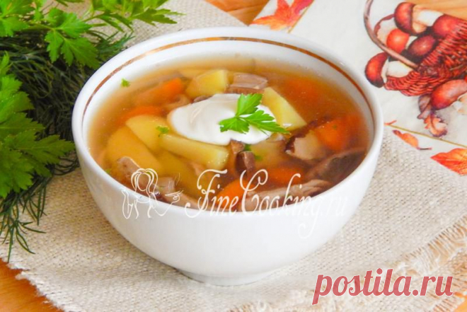 Суп грибной со свининой - FineCooking.ru