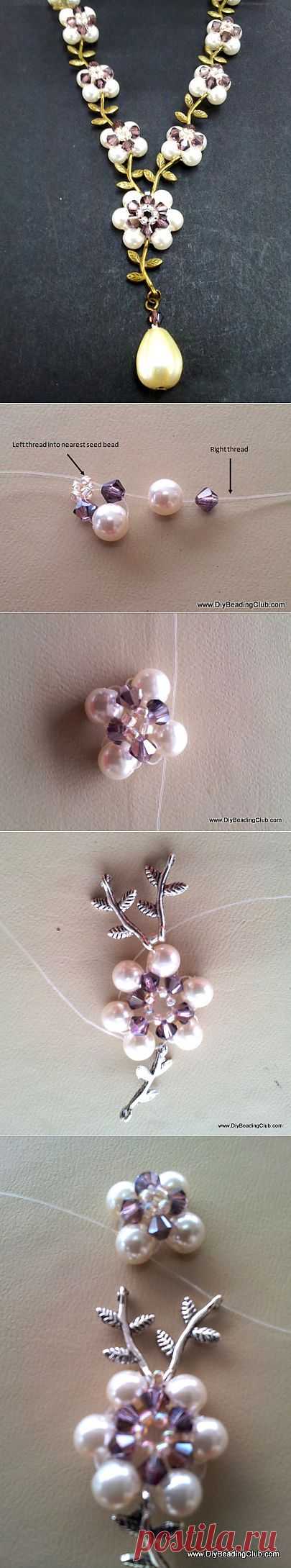 Flower necklace of beads, how to make a beaded necklace | Laboratory household