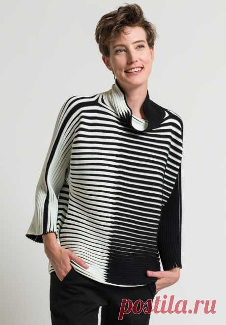 Issey Miyake 3D Stripe Knit Sweater in White | Santa Fe Dry Goods . Workshop . Wild Life