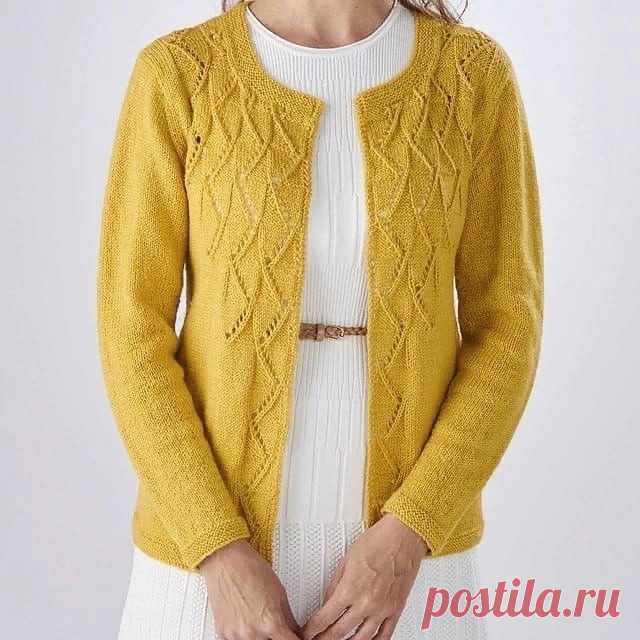 Вяжем солнечную кофточку спицами