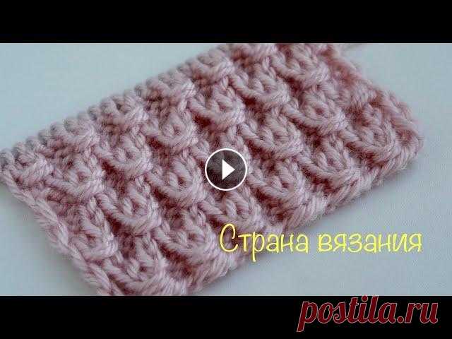 Узоры спицами. Рельефный узор с обвитыми петлями.  Knitting.. Embossed pattern with entwined loops. Рельефный узор с обвитыми петлями можно использовать как самостоятельный узор или как резинку. Раппорт узора 4 петли и 8 рядов. Для образца набираем к...