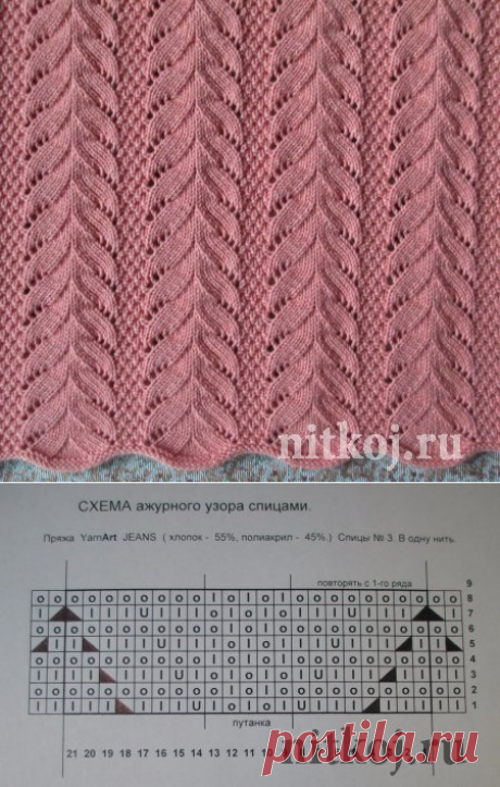 Красивый узор спицами от Светланы Сафоновой