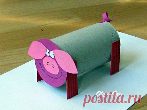 ДекоМИР Ольги Гре - Свинка из картонного рулона