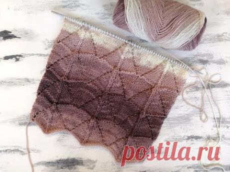 Красивый ажурный узор спицами для вязания маек, джемперов, кардиганов
