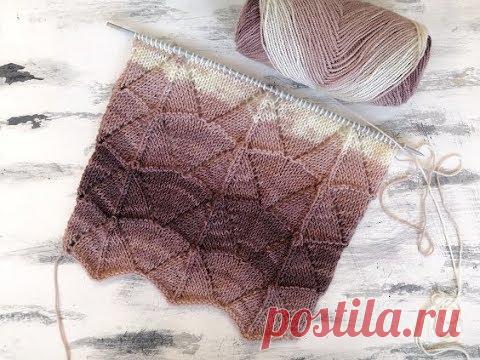 Красивый ажурный узор спицами для вязания маек, джемперов, кардиганов