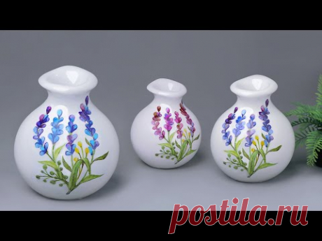 Glossy flower vase making || Paper flower vase || Cement flower vase || Easy flower vase - YouTube