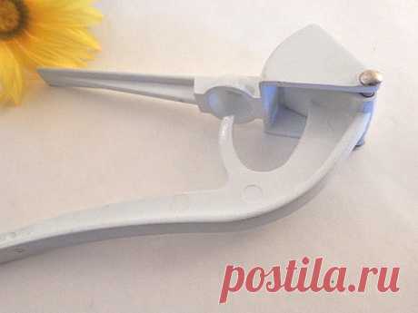 Garlic Press Onion Juicer Mincer White Enamel от TKSPRINGTHINGS