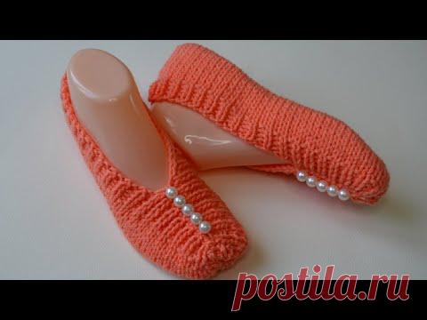 Супер простые и легкие следки на двух спицах