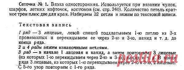 АЖУРНАЯ СЕТОЧКА СПИЦАМИ