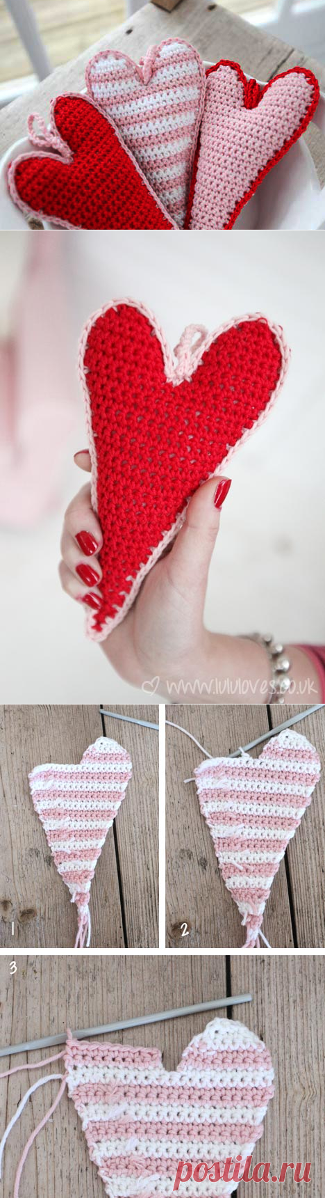Сердце крючком день Святого Валентина | CrochetyAmigurumis.com