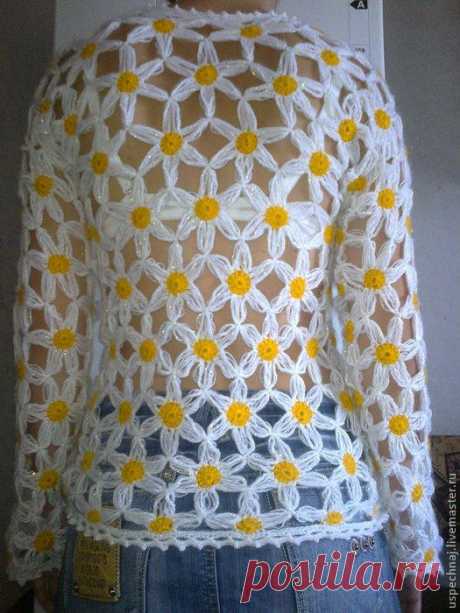 Учимся вязать на луме (Loom knitting). Урок десятый: ромашки