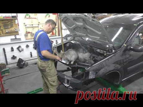 Лада Ларгус. Установка новых лонжеронов, ни слова про герметик. Body repair after an accident.