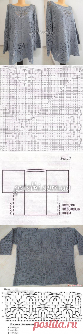 Шикарный блузон для шикарных женщин. Как вязать