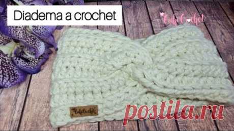 Diadema tejida a CROCHET. Vincha o Cintillo paso a paso. (ear cap)