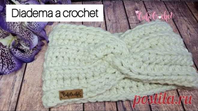 Diadema tejida a CROCHET. Vincha o Cintillo paso a paso. (ear cap)